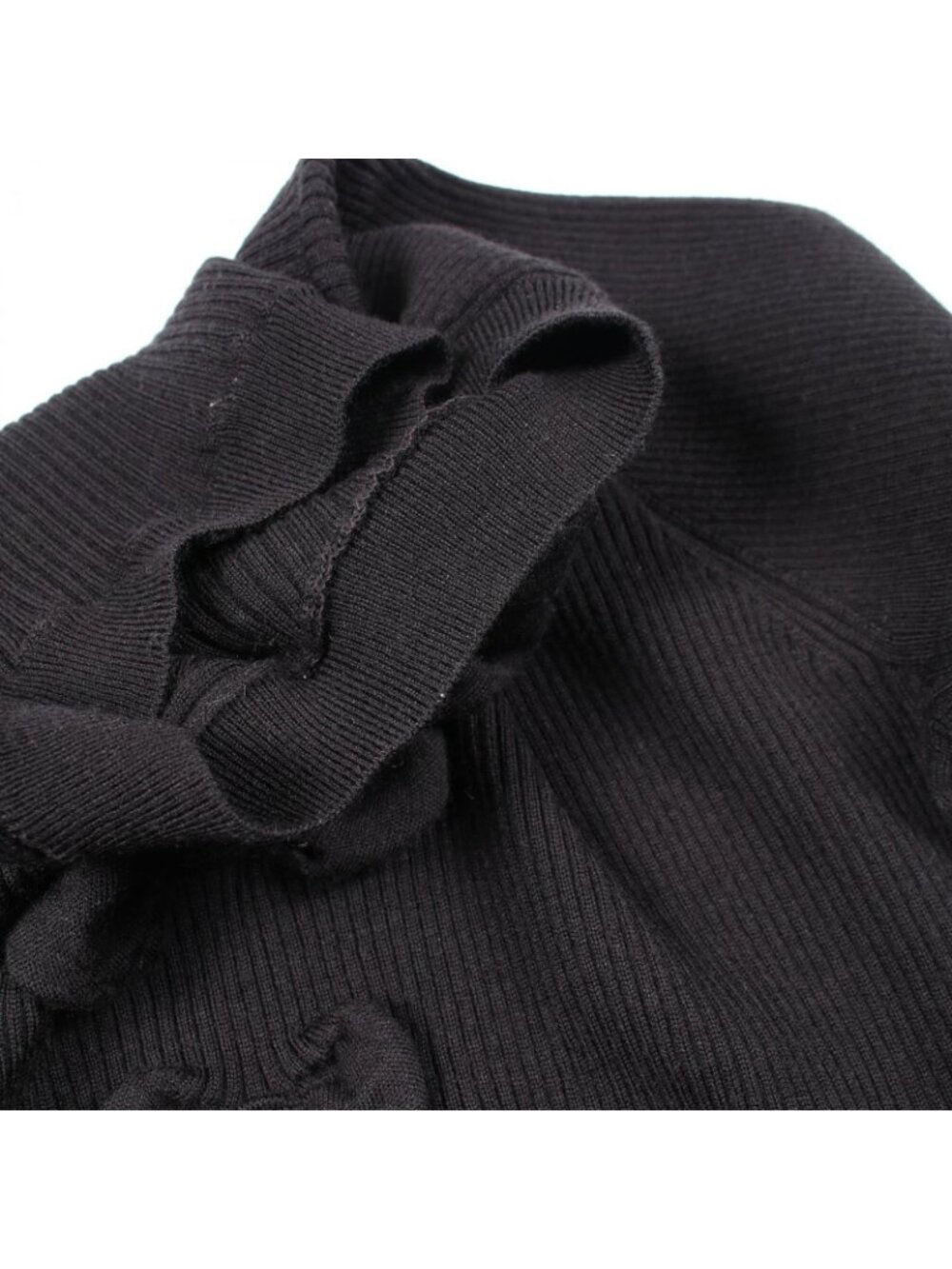 Chanel Knit CC Logo Ribbon Rib Wool Sweater - Picture 7 of 8